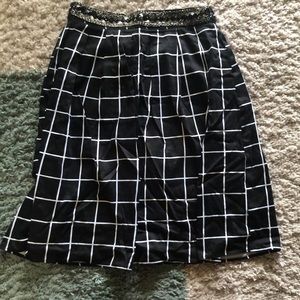 Black Midi Skirt with Beaded Belt